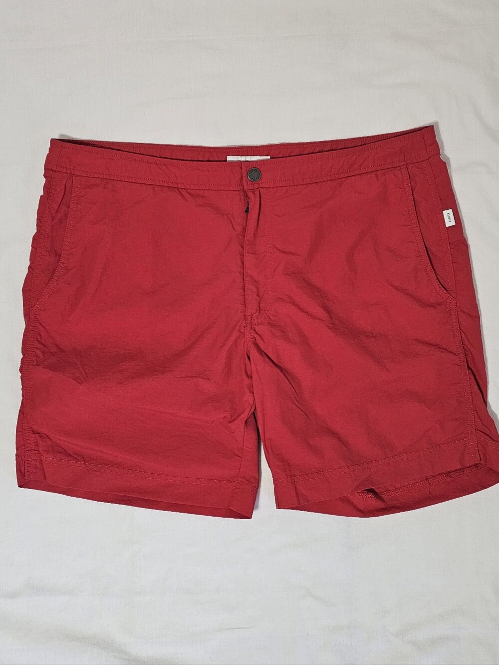 Onia Men’s Red Swim Trunks Shorts Size 38 Nylon Stretch